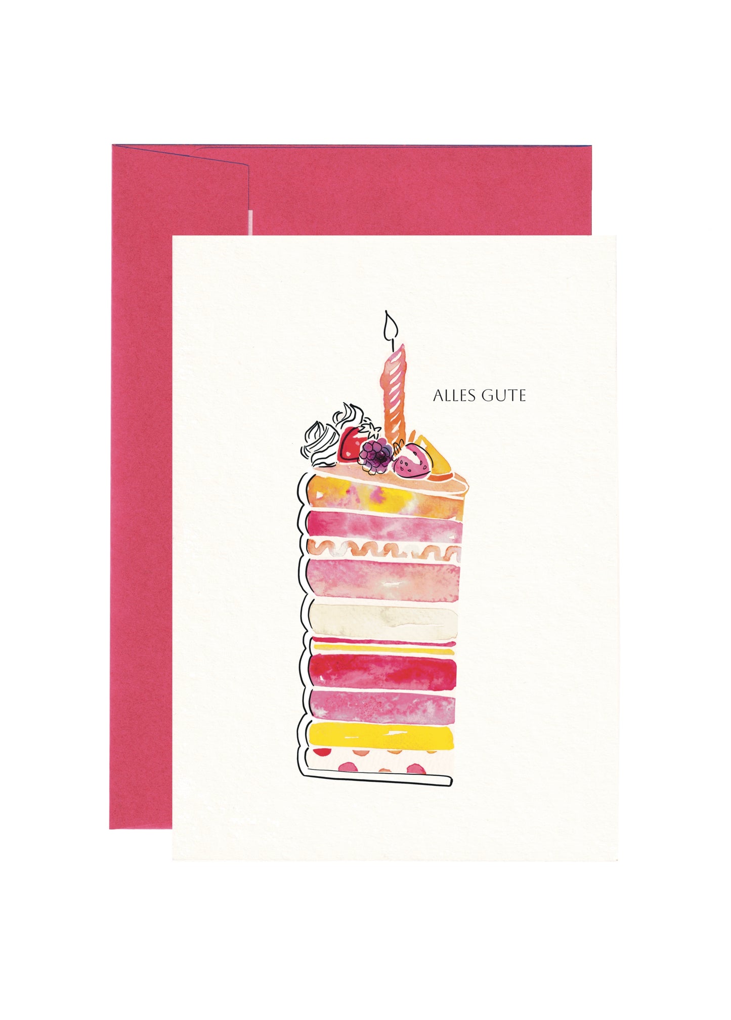 Geburtstagskarte | Kuchenillustration | Alles Gute | SM