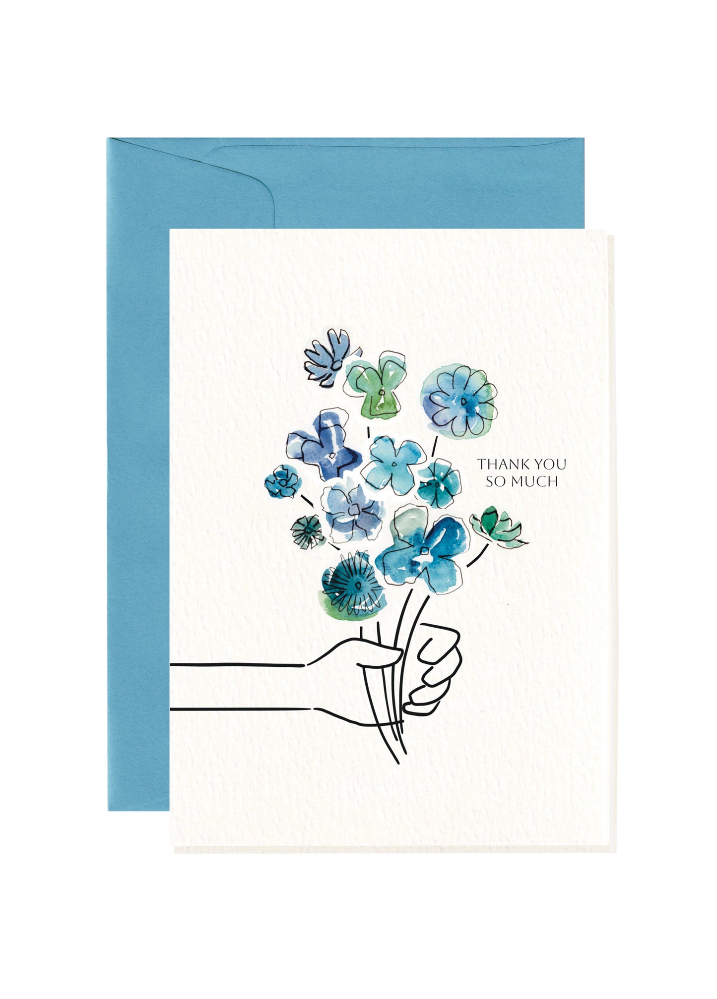 Dankeskarte | Blaue Blumen | Thank you so much | SM