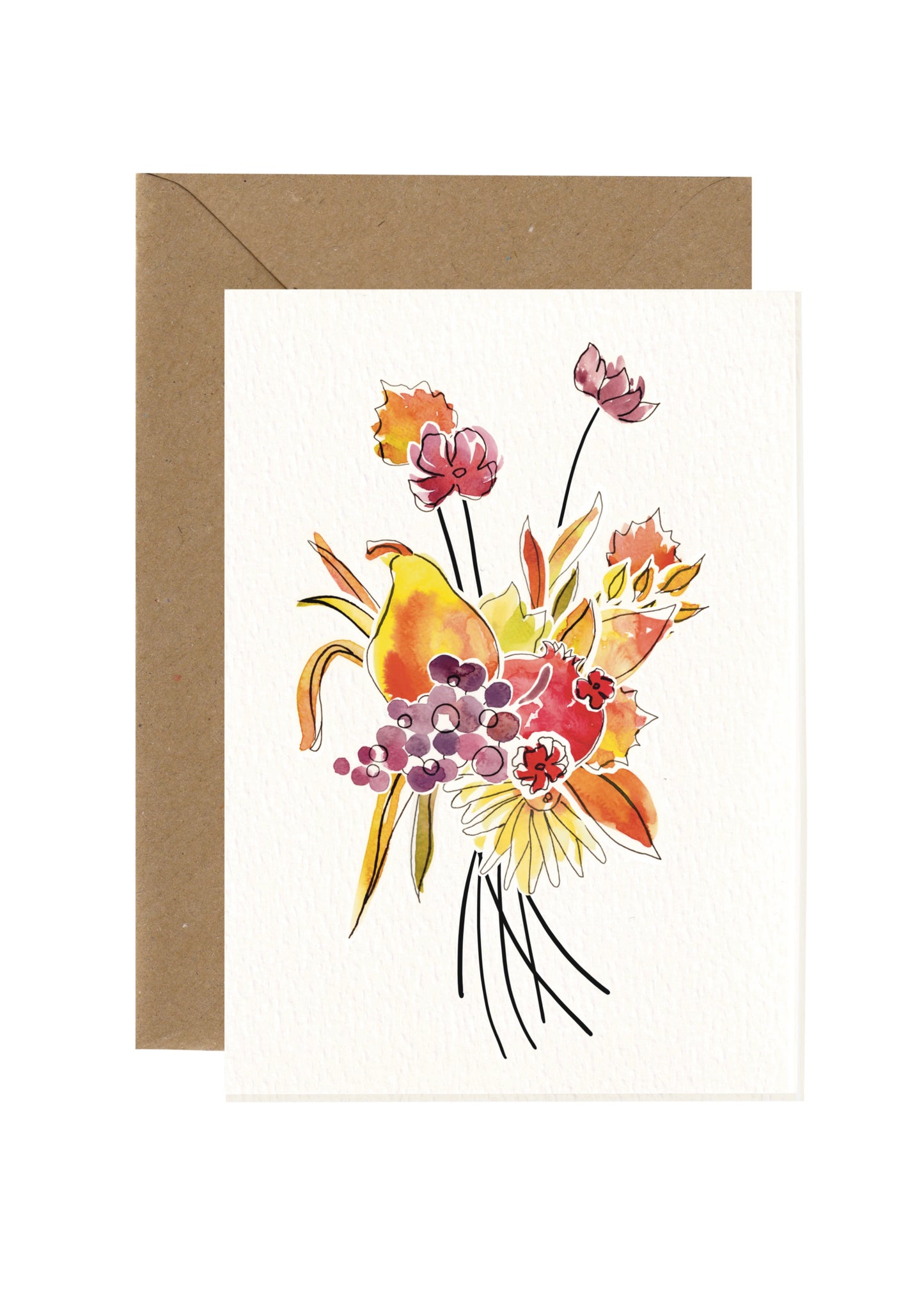 Erntedank-Karte | Herbst-Blumenstrauss | Blanko | SM