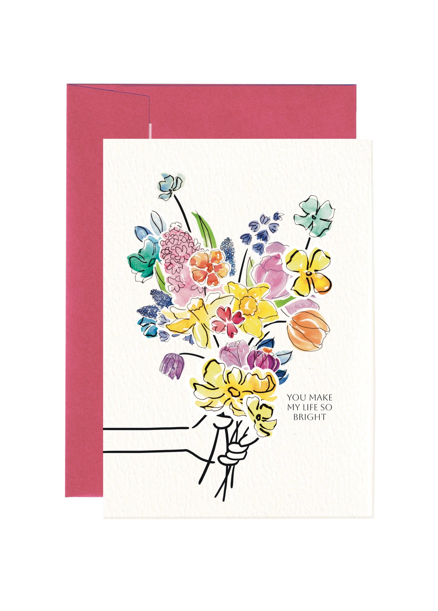 Liebes- und Freundschaftskarte | Blumengrusskarte | You make my life so bright