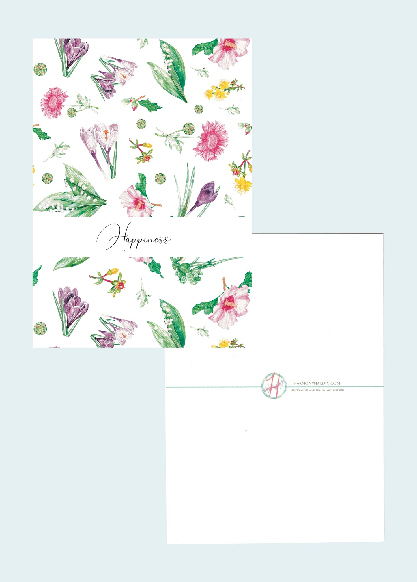 Floriography Postcard | Floral Postcard | Happiness