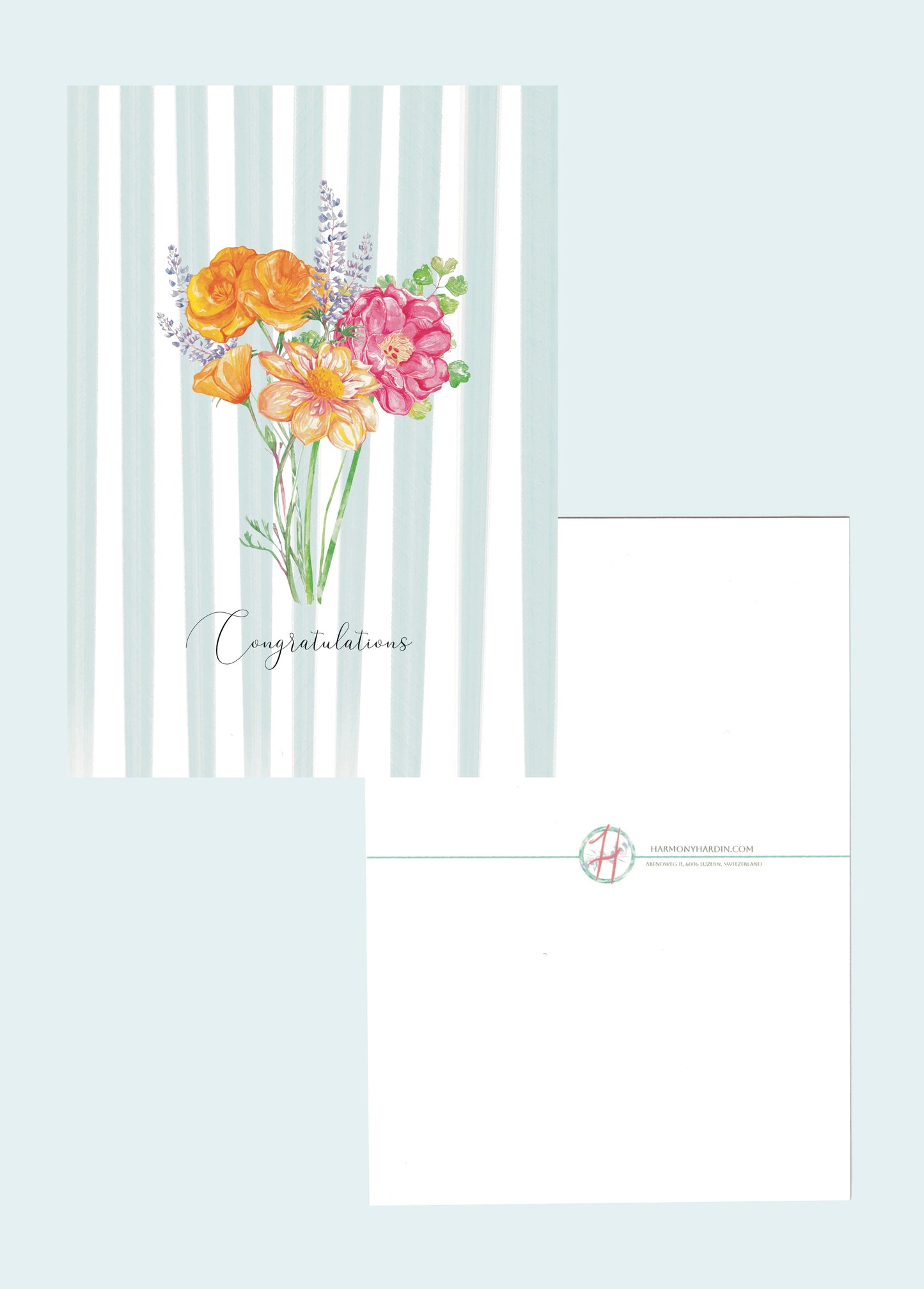 Celebration Card | Floral Bouquet Postcard | Congratulations