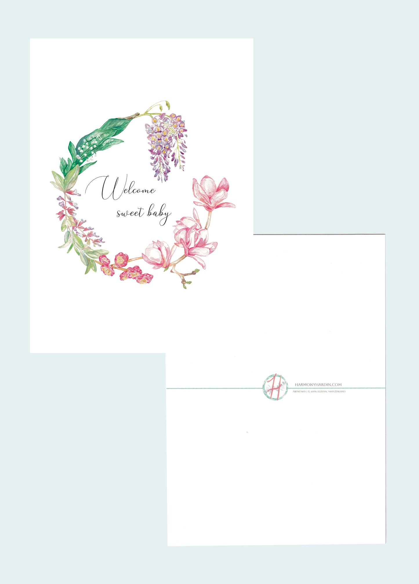 Postkarte zur Geburt | Welcome, sweet baby