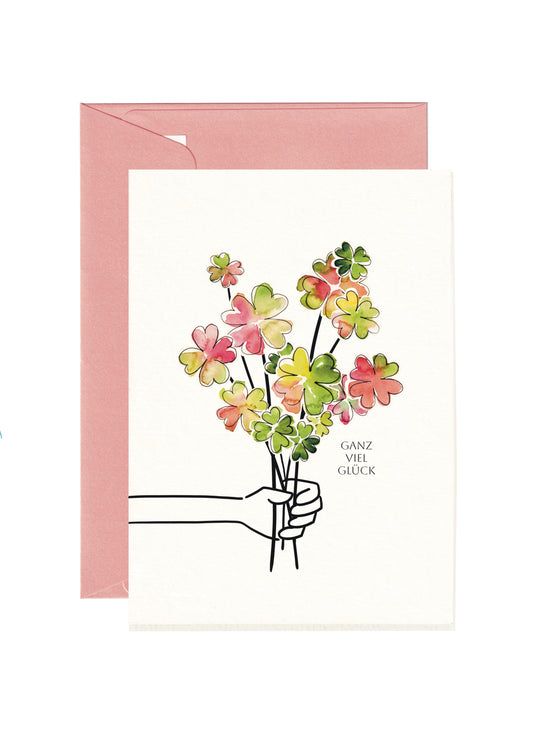 Good Luck Card | Four-Leaf Clover | Ganz viel Glück | SM